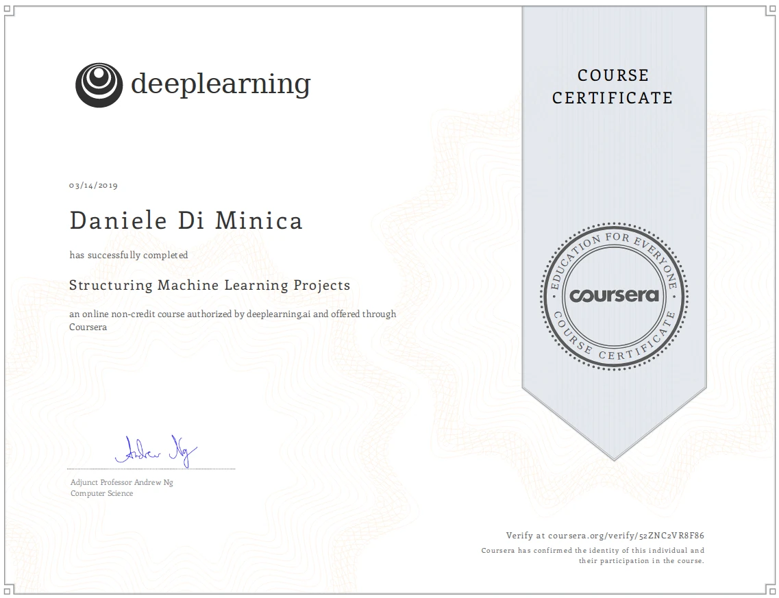Coursera certificate