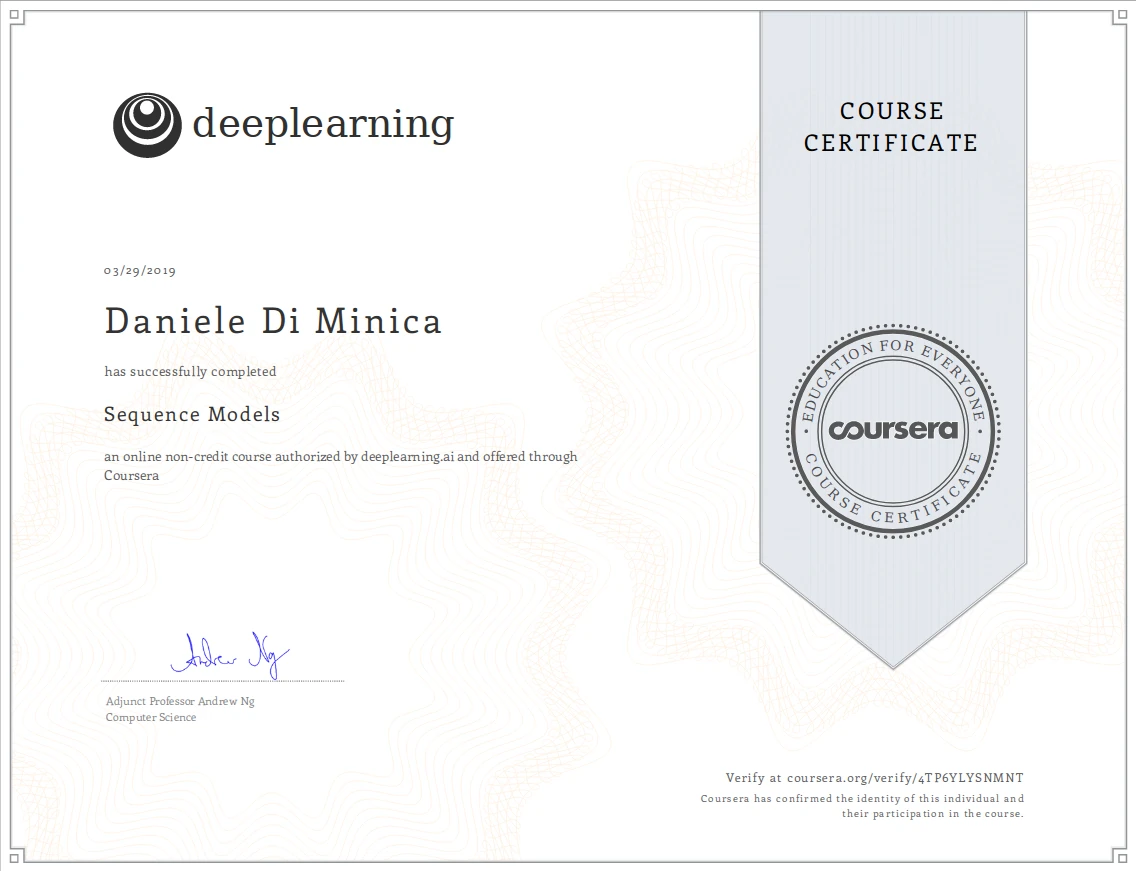 Coursera certificate