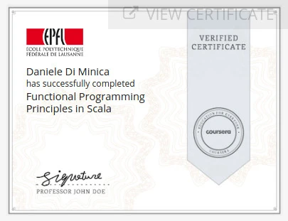 Coursera certificate