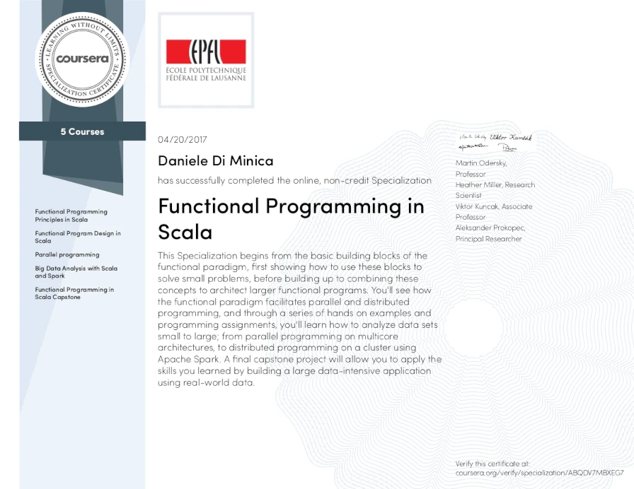 Coursera certificate