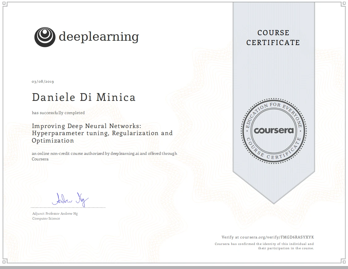 Coursera certificate